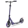 SereneLife Foldable Kick Scooter - Stand Kick Scooter for Teens and Adults with Rubber Grip at Tip, Alloy Deck, Adjustable T-Bar Handlebar Height, Smooth Gliding Wheels, Easy Maneuvering