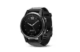 Garmin Fenix Montre GPS multisports ​​5S avec navigation extérieure et fréquence cardiaque au poignet - Argent avec bracelet noir