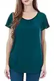 Smallshow Women’s Maternity Nursing Tops Short Sleeve Modal Breastfeeding T Shirt Teal S