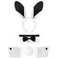 Spooktacular Creations Bunny Accessories Set with Bunny Ears Headband, Bow Tie, Bunny Tail and Arm Cuffs for Halloween Cosplay