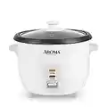 Aroma Housewares Aroma 6-cup (cooked) 1.5 Qt. One Touch Rice Cooker, White (ARC-363NG), 6 cup cooked/ 3 cup uncook/ 1.5 Qt.