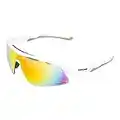 Rawlings Adult Sport Baseball Sunglasses Lightweight Stylish 100% UV Poly Lens, White / Orange, Adult