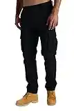 westAce Mens Cargo Trousers Work Wear Combat Safety Cargo 6 Pocket Full Pants Size 32-44 (34W / 32L, Black)