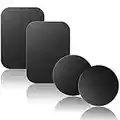 Amazon Brand - Eono Metal Plate for Magnetic Phone Holder, [4 Pack] Replacement Mount Metal Plates Kits for Magnetic Car Phone Holder,2 Round and 2 Rectangle Metal Plate Discs, Black.