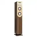 Auna Casse Hifi a Torre con Lettore CD Radio per Casa, Torre Bluetooth con Radio FM Vintage Bluetooth, Impianto Stereo con Display LED, Telecomando, Sveglia, MP3 e USB, Casse a Torre con Porta SD