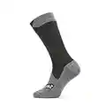 SEALSKINZ Unisex Waterproof All Weather Mid Length Sock - Black/Grey Marl, Medium