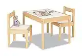 Pinolino Olaf - Juego de mesa y 2 sillas infantiles (parcialmente macizo, mesa de 64 x 50 x 46 cm, sillas de 28 x 30 x 51 cm, ideal para manualidades), color blanco y natural