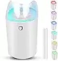 Humidifiers, UvBang 3L Humidifier for Bedroom (Lasts Up to 20 Hours), Air Humidifier with Color Changing Night Light for Home Office, 3 Mist Modes,2 Nozzles,Auto Shut Off, White