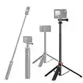 Vkesen Selfie Stick Stativ für GoPro, 122cm Handheld Teleskop Pole Stick für Action Cam, Einbein Stativ Halterung für Alle GoPro, Insta 360 One X2/X3/XR/RS, DJI, Apexcam, Akaso Action-Kameras