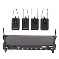 ciciglow Stereo Wireless in Ear Monitor System, Professional Stage Monitoring System, 4 Canali 4 Ricevitore Bodypack con in Auricolare Tipo Wireless Utilizzato per la Registrazione in Studio