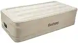 BESTWAY 69017 - Cama Hinchable Individual Fortech con Inflador Eléctrico Integrado, 191 x 97 x 51 cm, Denso Poliéster con Estructura Tubular y Bolsa de Transporte, Color Beige / Blanco