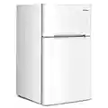 COSTWAY Compact Refrigerator, 3.2 cu ft. Unit 2-Door Mini Freezer Cooler Fridge with Reversible Door, Removable Glass Shelves, Mechanical Control, Recessed Handle for Dorm, Office, Apartment, White