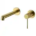 Grifo lavabo empotrado color oro cepillado dorado Line Imex GLD038/OC