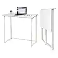 Dripex Mesa Escritorio Plegable, Mesa Ordenador, Compacto sin ensamblaje, Mesa de Estudio para Casa Oficina, Escritorio para computadora Manualidades, Blanca, 80 x 45 x 74 cm