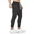 Yageshark Pantalon de Jogging Homme Coton Mode Training Pantalon de Survêtement Taille Élastique Casual Activewear Pantalons (Noir,Medium)