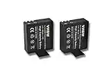 2 x vhbw Batterie Li-ION Set 900mAh (3.7V) pour caméra vidéo caméra de Sport Caméscope EKO Full HD 1080p WiFi, HD 720p, Ultra HD 4K WiFi