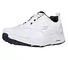 Skechers Men's Go Run Consistent-Leather Cross-Training Tennis Shoe Sneaker with Air Cooled Foam, White/Navy, 9