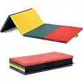 Exercise Mat Gymnastics Mat Tumbling Mat 4'x8'x2 Pu Leather with Carrying Handles for Yoga,Home Gym,Core Workouts,Stretching-Vibrant Colors