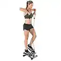 Sunny Health & Fitness Mini Stepper with Resistance Bands Black