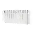 Haverland RC11BL - Radiateur électrique à inertie fluide caloporteur programmable 1250W, idéal pour espaces réduits, indicateur de consommation, utilisation 1-6h/jour, +/- 13-19 m², Blanc