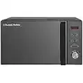 Russell Hobbs RHM2076B 20 Litre 800 W Black Digital Solo Microwave with 5 Power Levels, Automatic Defrost, 8 Auto Cook Menus, Clock & Timer, Easy Clean