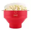 EMEF Microwave Popcorn Popper in an easy to make Popcorn Maker Collapsible Silicon Bowl (Red)