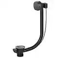 SPARES2GO Bath Waste Combination Plug 40mm 1.5" Overflow Pop Up Trap (Black)