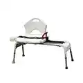 Drive Medical Folding Universal Sliding Transfer Bench, White