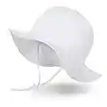 Ami&Li tots Fille Chapeau de Soleil Réglable Large Bord Chapeau Protection Solaire UPF 50 pour Bébé Fille Garçon Nourrisson Enfants Tout-Petit Unisexe - L : Blanc Ivoire