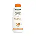 Garnier Ambre Solaire Hydra 24 Hour Protect Hydrating Protection Lotion SPF50, High Sun protection Factor 50, Water Resistant Sunscreen, with Shea Butter, UVA & UVB Protection, 200ml