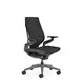 Steelcase Gesture Silla de Oficina Ergonómica con Altura, Soporte Lumbar y Brazos Ajustables, Mecanismo reclinable y tapicería cómoda en Tejido Negro