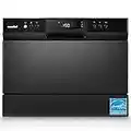 COMFEE’ Countertop Dishwasher, Energy Star Portable Dishwasher, 6 Place Settings, Mini Dishwasher with 8 Washing Programs, Speed, Baby-Care, ECO& Glass, Dish Washer for Dorm, RV& Apartment, Black