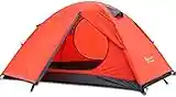 3-4 Season 2 3 Person Lightweight Backpacking Tent Windproof Camping Tent Awning Family Tent Two Doors Double Layer for Outdoor Camping Family Beach Hunting Hiking Travel (Orange-2 Man)