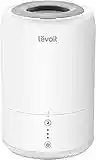 Levoit Humidifier for Bedroom, Top Fill Cool Mist Humidifiers for Plants, Baby, Air Humidifier with Intelligent Sleep Mode, Essential Oil Difusser, Filterless, BPA Free, Dual 100, White