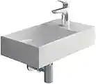 Alpenberger Keramik Waschbecken Klein Gäste WC Lösung | Mini Handwaschbecken | Designer Wandwaschbecken | Kleiner Waschplatz zur Wandaufhängung | Badwaschtisch 45 cm Breit | Pflegeleichtes Becken