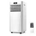 ZAFRO 10,000 BTU Portable Air Conditioner, Portable AC with Remote Control for Room up to 270 Sq.Ft, 3-in-1 Air Conditioners, Digital Display/24Hrs Timer/Installation Kit, Portable AC Unit for Home/Office/Dorms, White