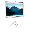 HOMCOM Pantalla para Proyector Plegable Manual 84” Pulgadas Pantalla de Proyección Formato 4:3 con Altura Ajustable Cine en Casa Presentaciones Películas 171x131 cm Blanco