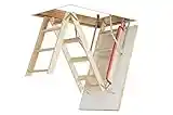 Optistep Wooden Timber Folding Loft Ladder Attic Stairs. Frame Size W70cm x L120cm H up to 280cm & Insulated Hatch