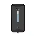 AIKE Distributeur de Savon Automatique 1100 ML, Commercial Distributeur de Savon Mural Inoxydable Noir, Distributeur de Savon Liquide pour Toilettes, Salles de Bains et Cuisines