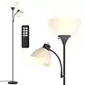 GERGO Floor Lamp, Remote Control with 4 Color Temperatures, LED Torchiere Floor Lamp with Adjustable Reading Lamp for Bedroom, Standing Lamps for Living Room, Bulb Included (Matte Black)