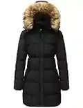 WenVen Women's Winter Thicken Puffer Coat with Fur Removable Hood (Black-3,2XL)