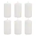 Stonebriar Tall 3x6 Inch Unscented Pillar Candles,White, 6 count