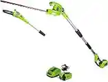 Greenworks 40V 8" Cordless 8" Polesaw + 20" Pole Hedge Trimmer Combo (Great For Pruning and Trimming Branches / Shrubs), 2.0Ah Battery and Charger Included