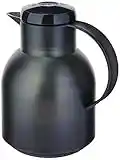 Emsa Samba Isolierkanne 504235 | 1 Liter | Quick Press Verschluss | 100% dicht | 12h heiß, 24h kalt | Schwarz Transluzent