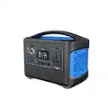 Portable Power Station 600W, Solar Generator Mobile Power Supply, 220V 1500W Pure sine Wave Energy Storage for Outdoor Camping Holiday Motorhome E-Bike etc.