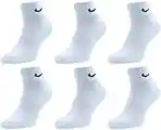 Nike Socken Herren Damen 6 Paar One Quater Socks Kurze Socke Knöchelhoch Weiß Schwarz Gemischt (weiss grau schwarz) Größe 34 36 38 40 42 44 46 48 50, Farbe:weiß, Grösse:42-46