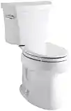 Kohler K-3999-0 Highline Comfort Height Two-piece Elongated 1.28 Gpf Toilet with Class Five Flushing Technology And Left-hand Trip Lever, Seat Not Included, White