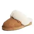 Dearfoams Women's Fireside Sydney Indoor/Outdoor Water Resistant Genuine Shearling Scuff Slipper, Wide Widths