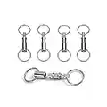 Handy Basics 4 Pack Quick Release Detachable Pull Apart Keychain Silver