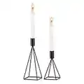 Sziqiqi Set di 2 Candelieri Candelabri Candelabro Portacandele in Nero Ferro per Soggiorno Tavolo da Pranzo Centrotavola Creativo, Nero